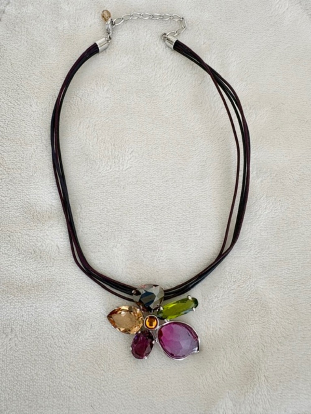 J.Crew Multicolor Crystal Cluster Statement Necklace Jewel Tone